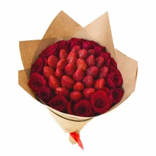 Craft bouquet strawberry "Lady in red"