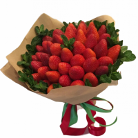 Крафт букет полуниця "З М'ЯТОЮ"